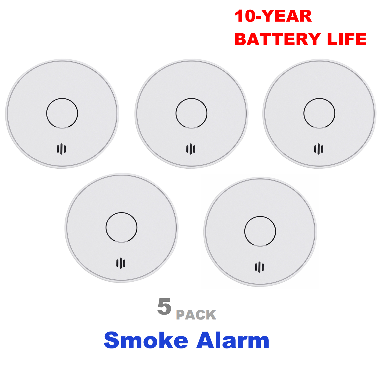Smoke Detector Interconnected - Smoke Alarm for Home, 10-Year Battery