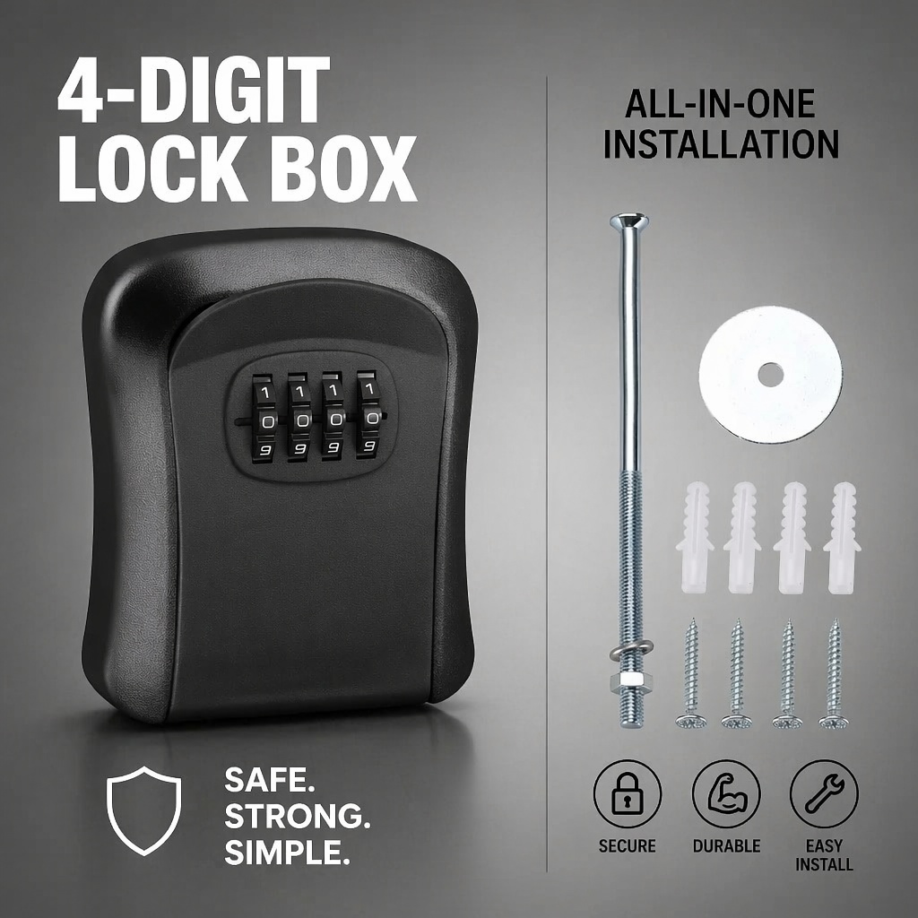Wall Mount Waterproof Key Stor - Lockbox Key Secure recension och pris